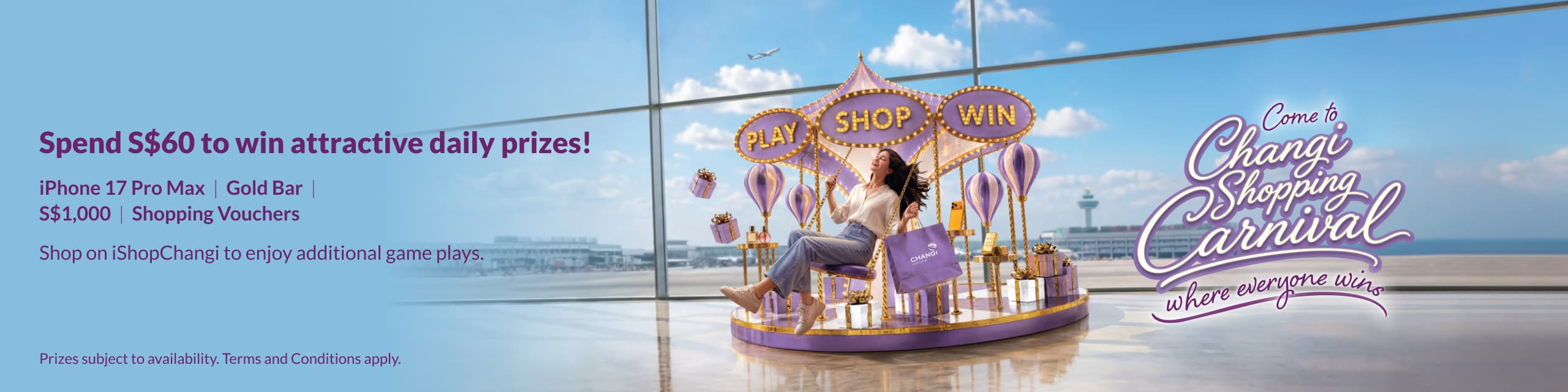 Changi Airport shopping carnival promotion with daily prizes