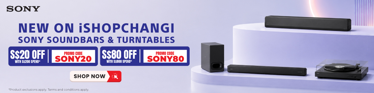 Enjoy up to SGD80 off selected Sony Soundbars and Turntables