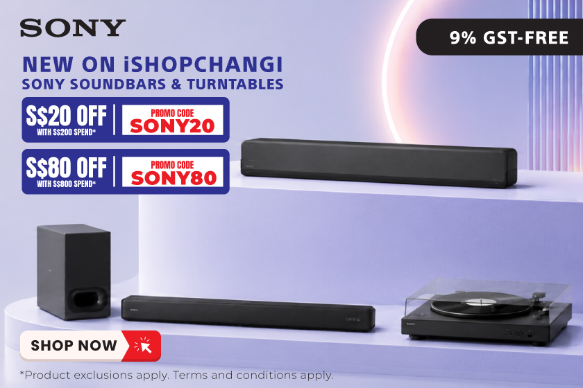 Enjoy up to SGD80 off selected Sony soundbars and turntables