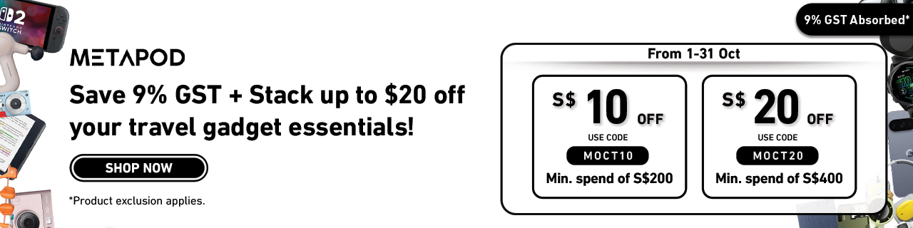 Enjoy up to SGD20 off Metapod products
